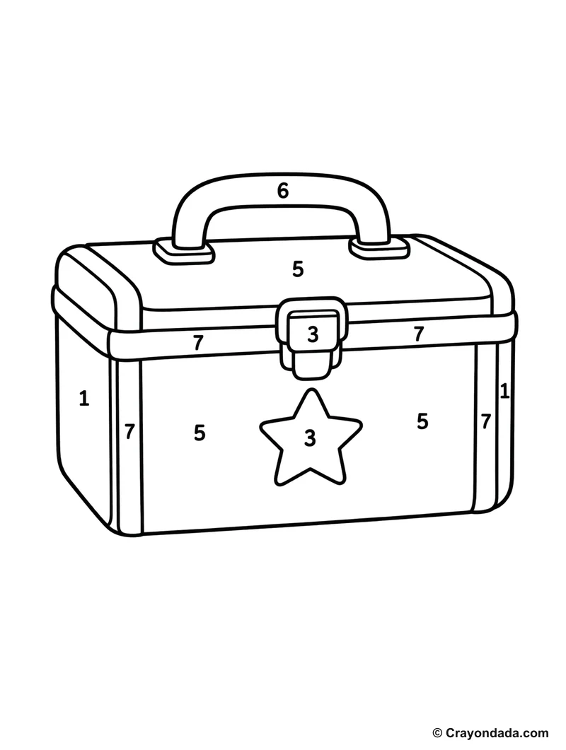 Colorful Lunchbox Color by Number printable activity