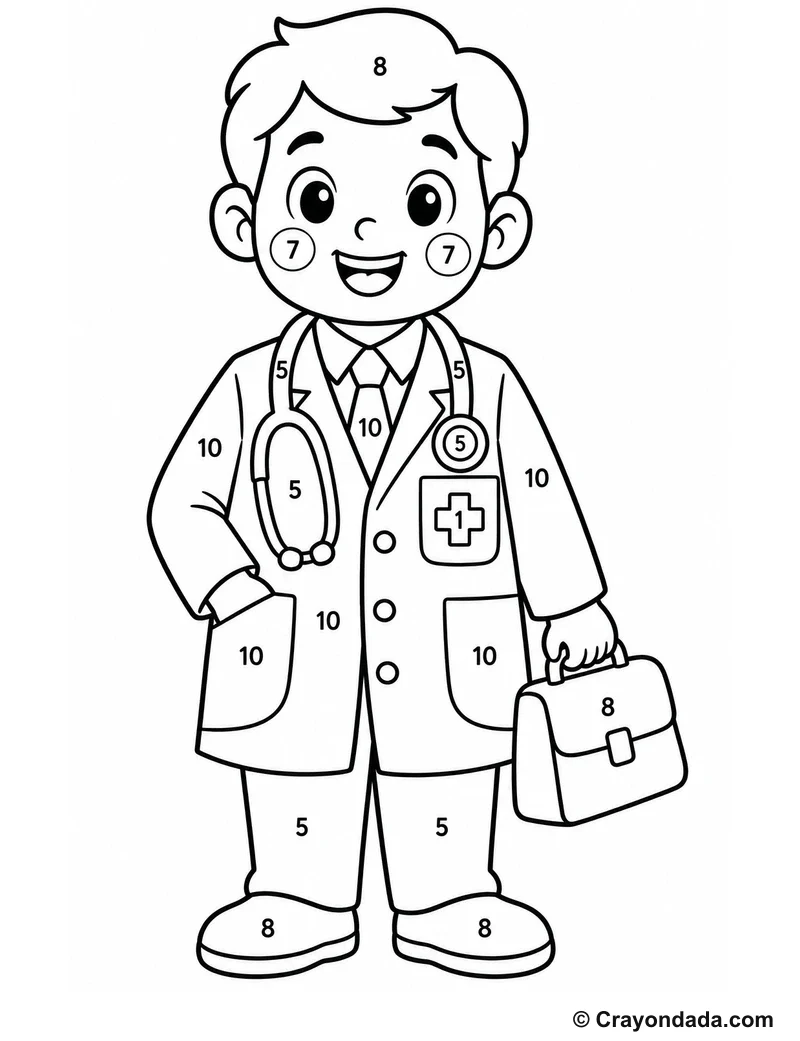 Doctor Color by Number printable worksheet