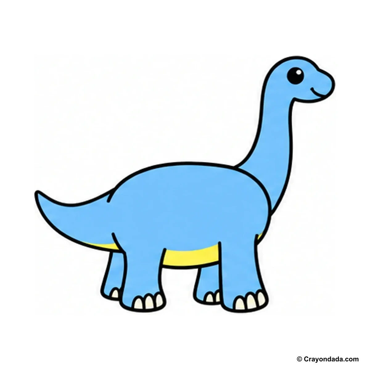 How to Draw an Apatosaurus finished drawing