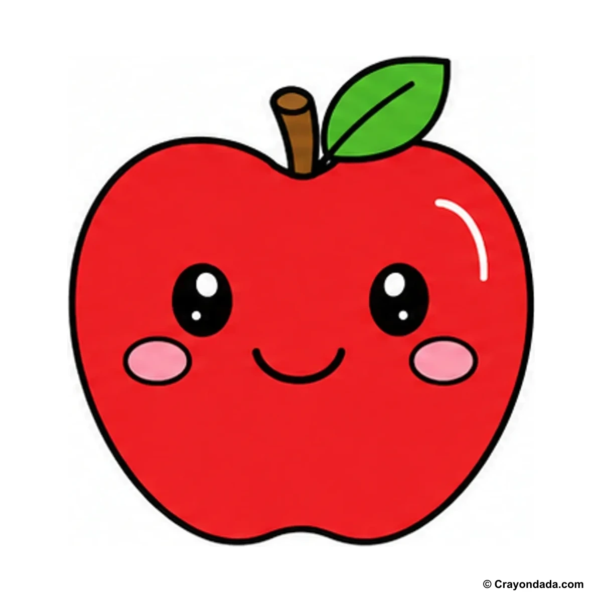 How to Draw an Apple finished drawing