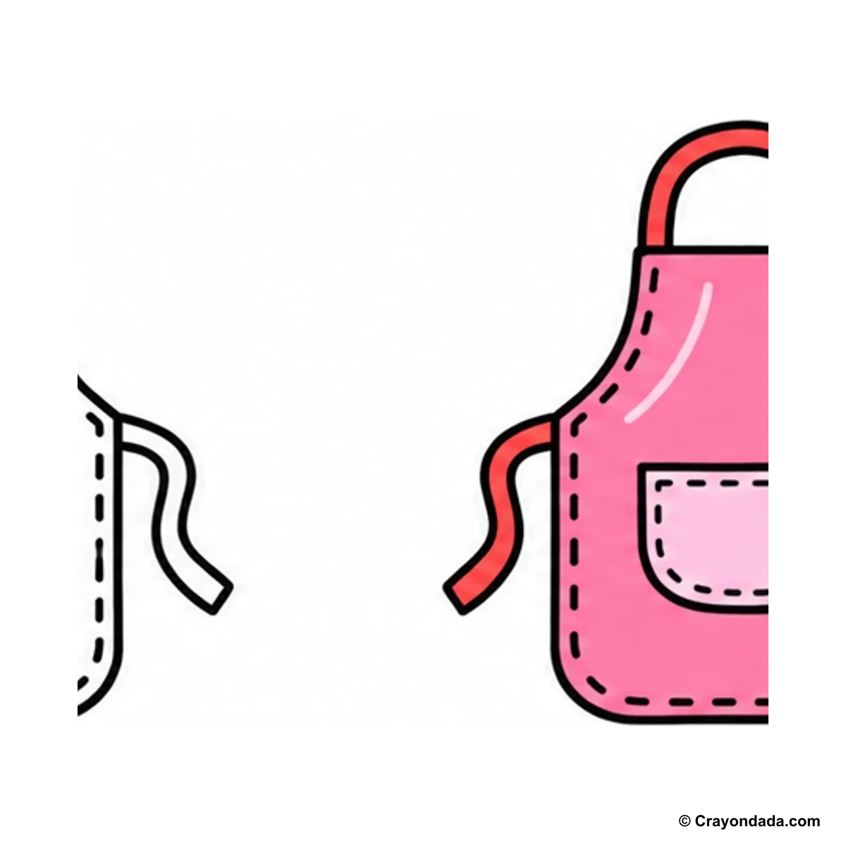 How to Draw an Apron finished drawing