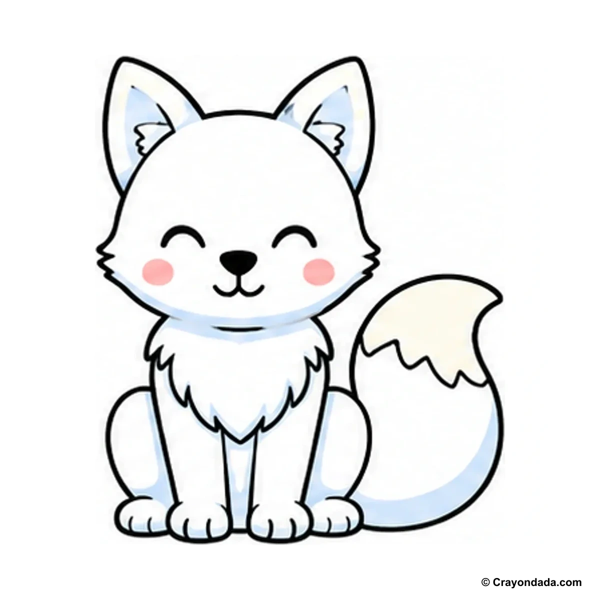 How to Draw an Arctic Fox finished drawing