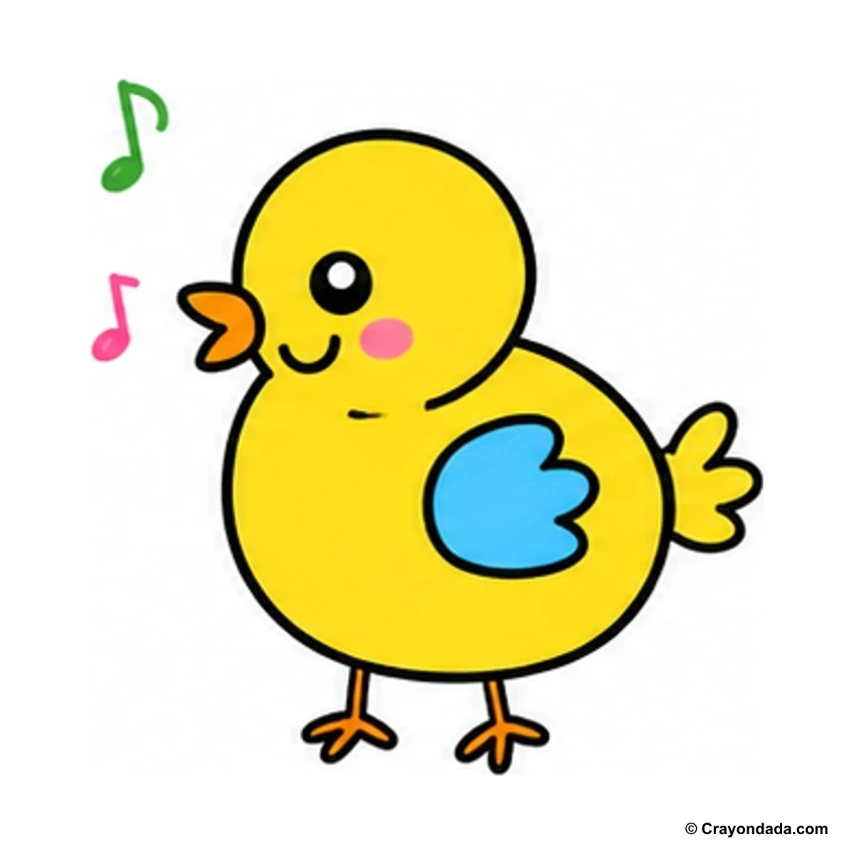 How to Draw a Baby Bird finished drawing