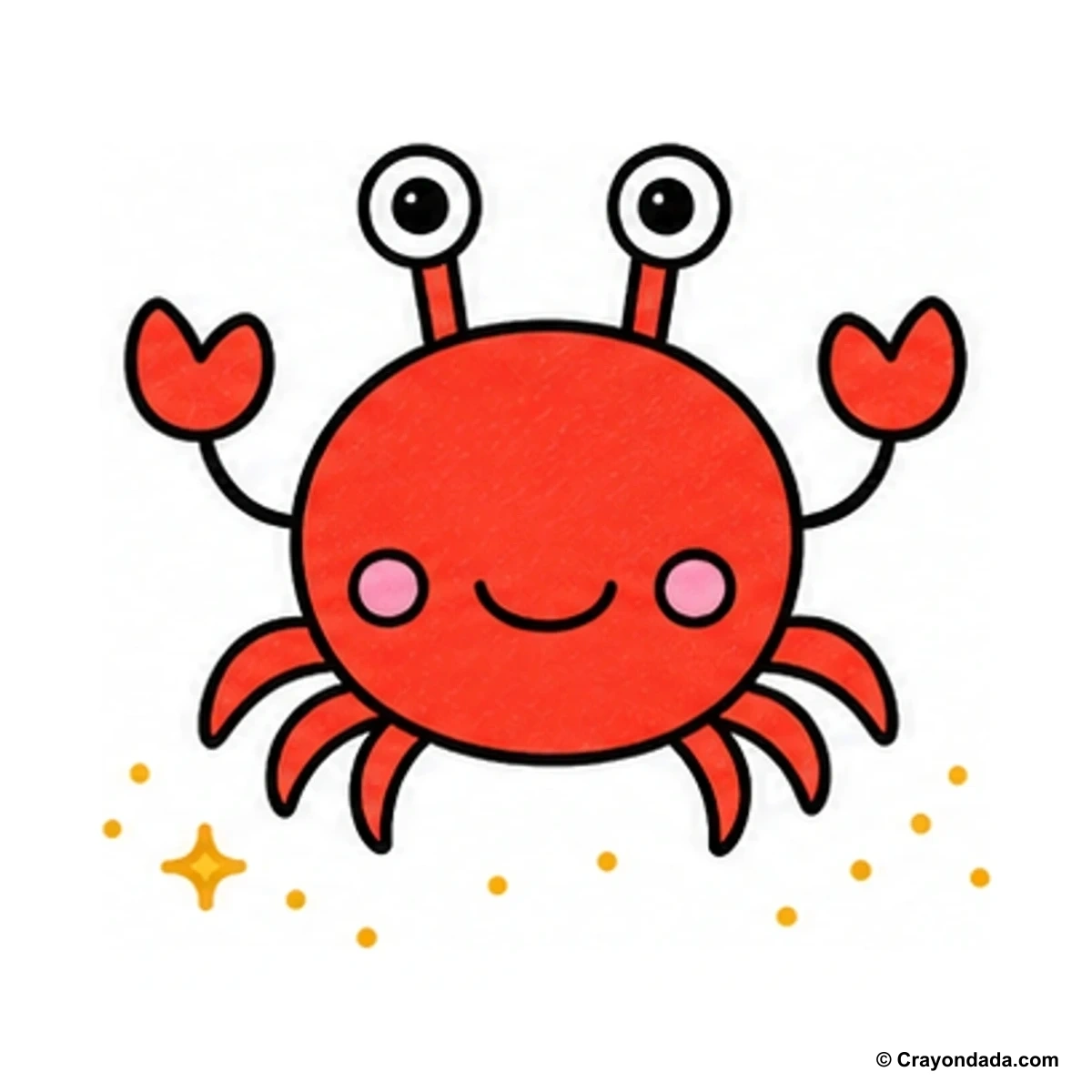 How to Draw a Baby Crab finished drawing