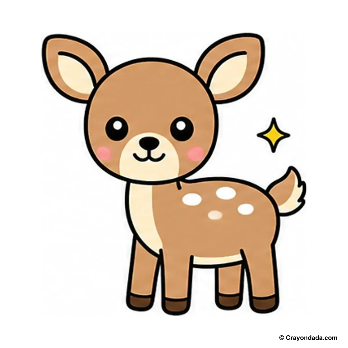 How to Draw a Baby Deer finished drawing