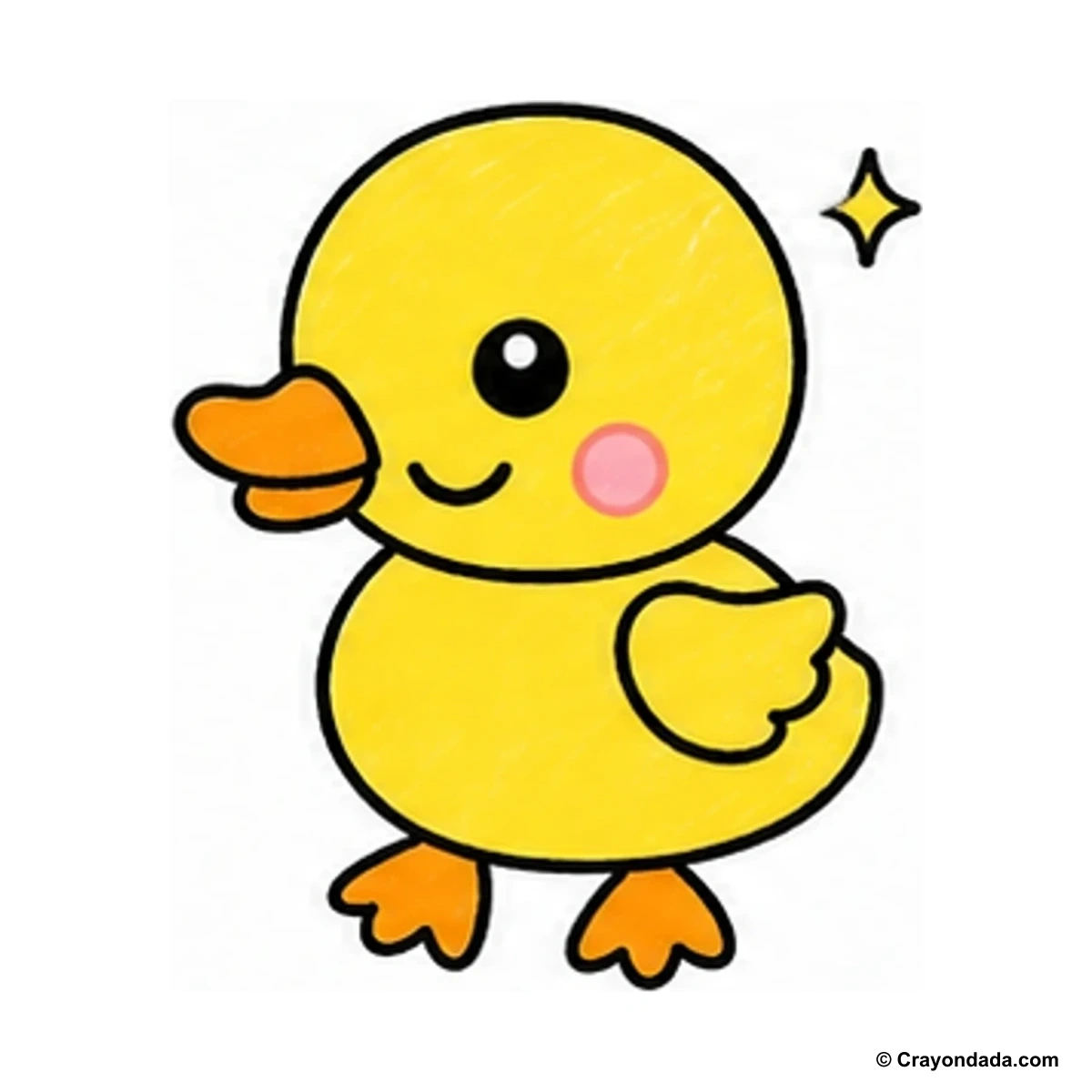 How to Draw a Baby Duck finished drawing