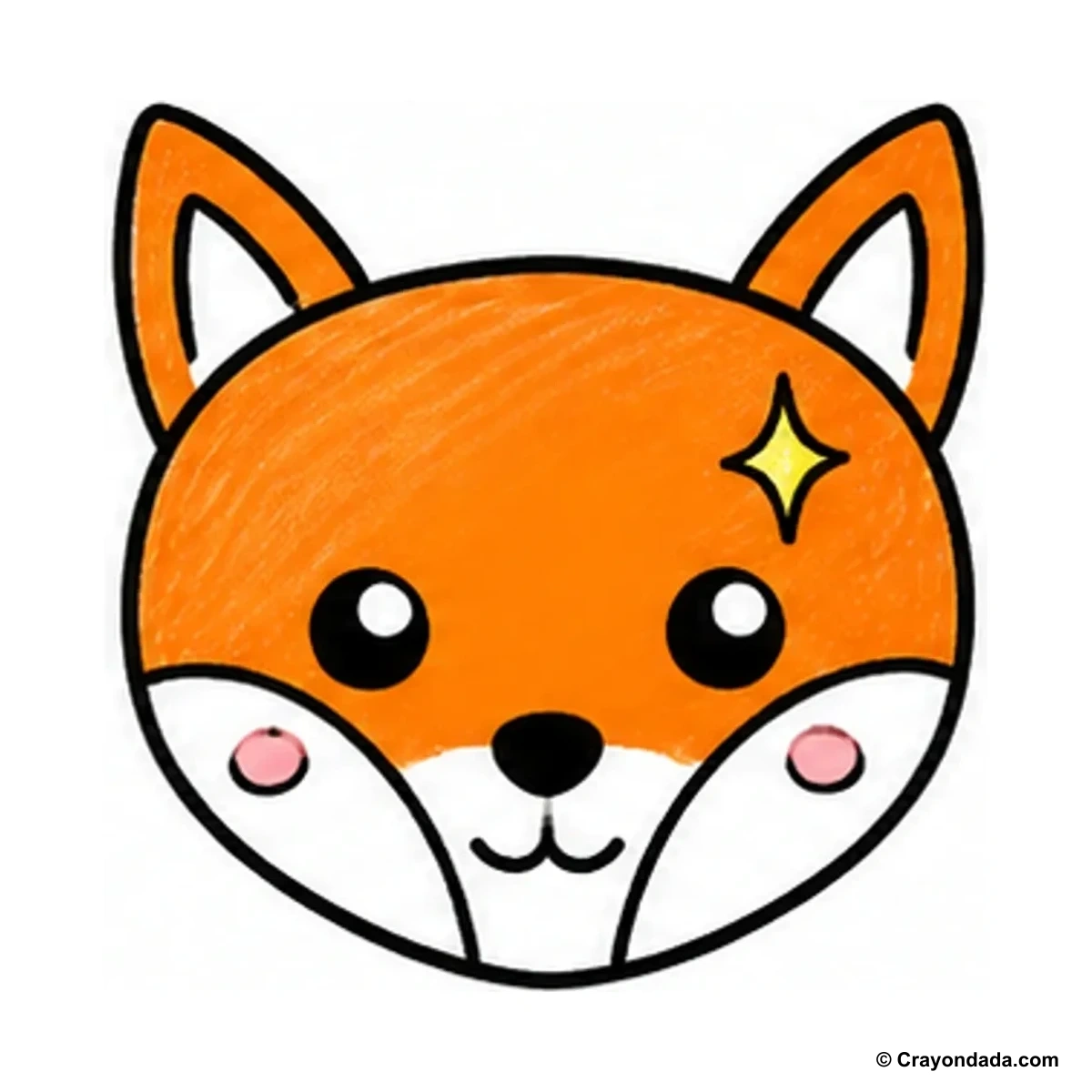 How to Draw a Baby Fox Face finished drawing