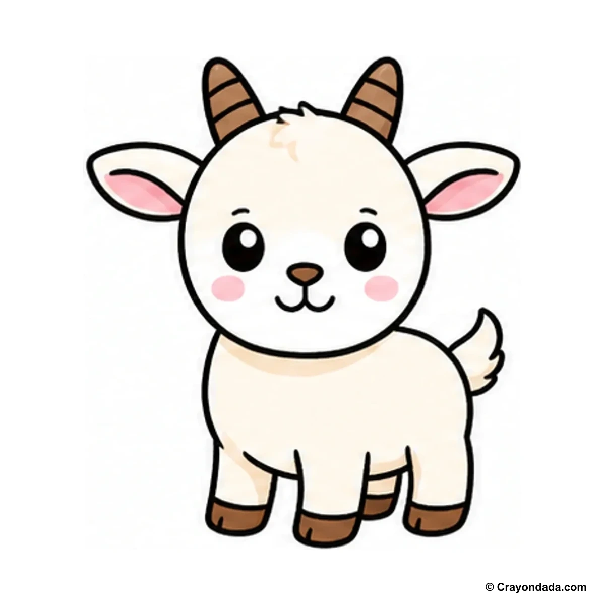 How to Draw a Baby Goat finished drawing
