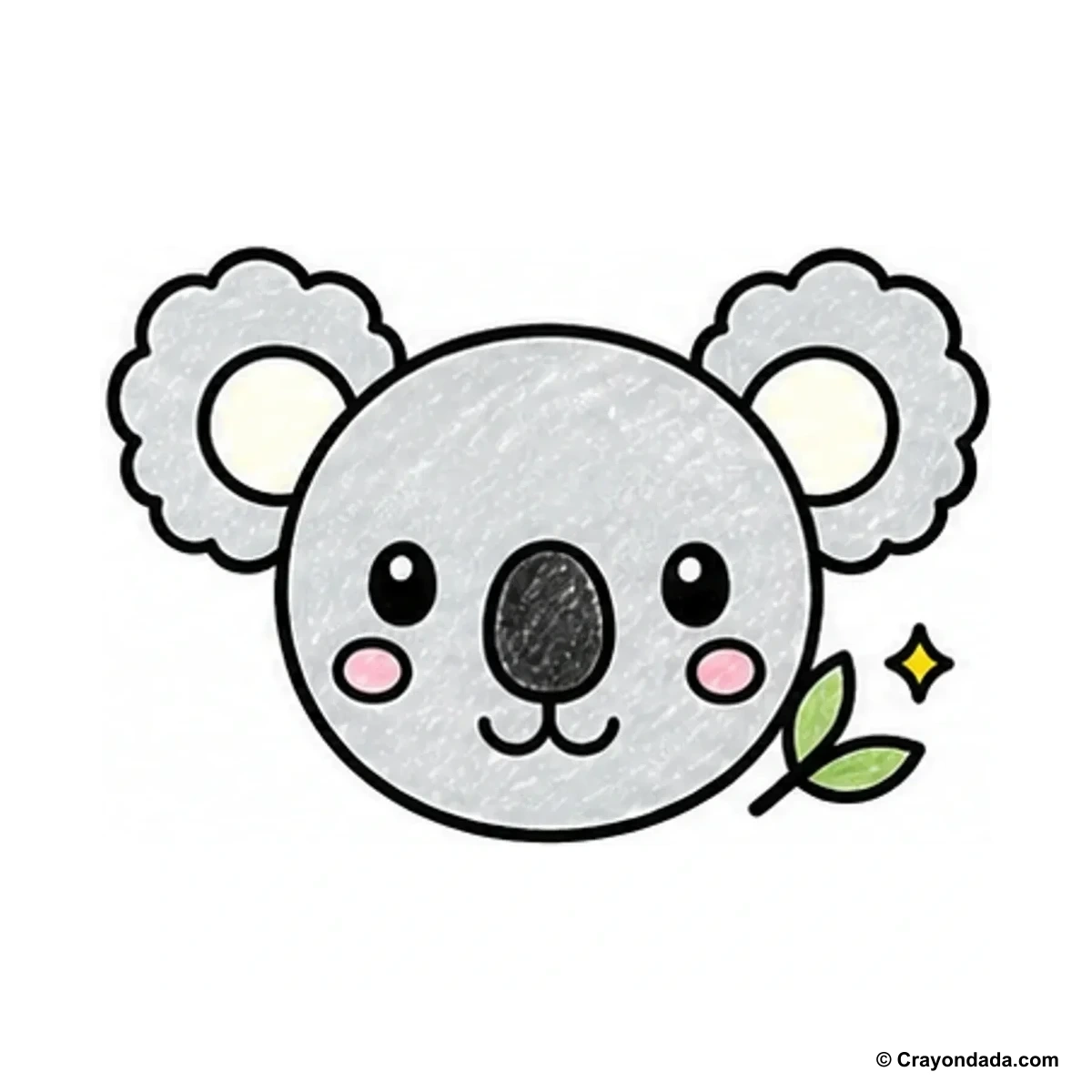 How to Draw a Baby Koala Face finished drawing
