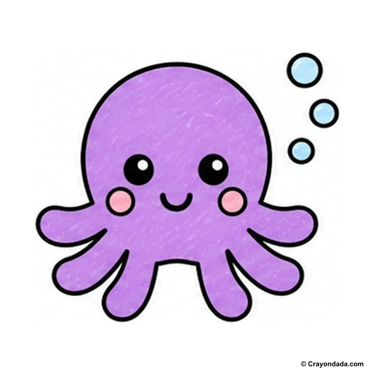 How to Draw a Baby Octopus finished drawing