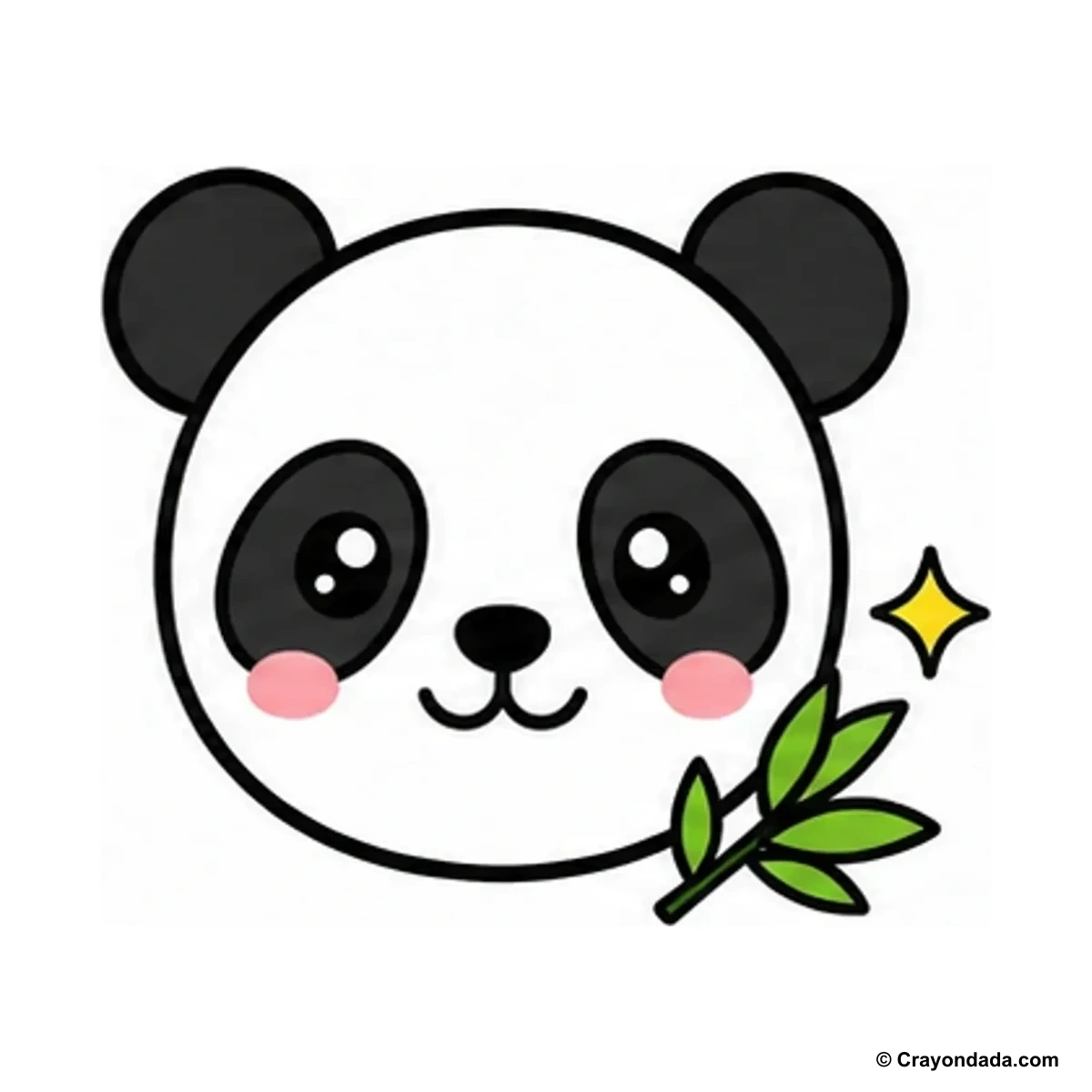 How to Draw a Baby Panda Face finished drawing