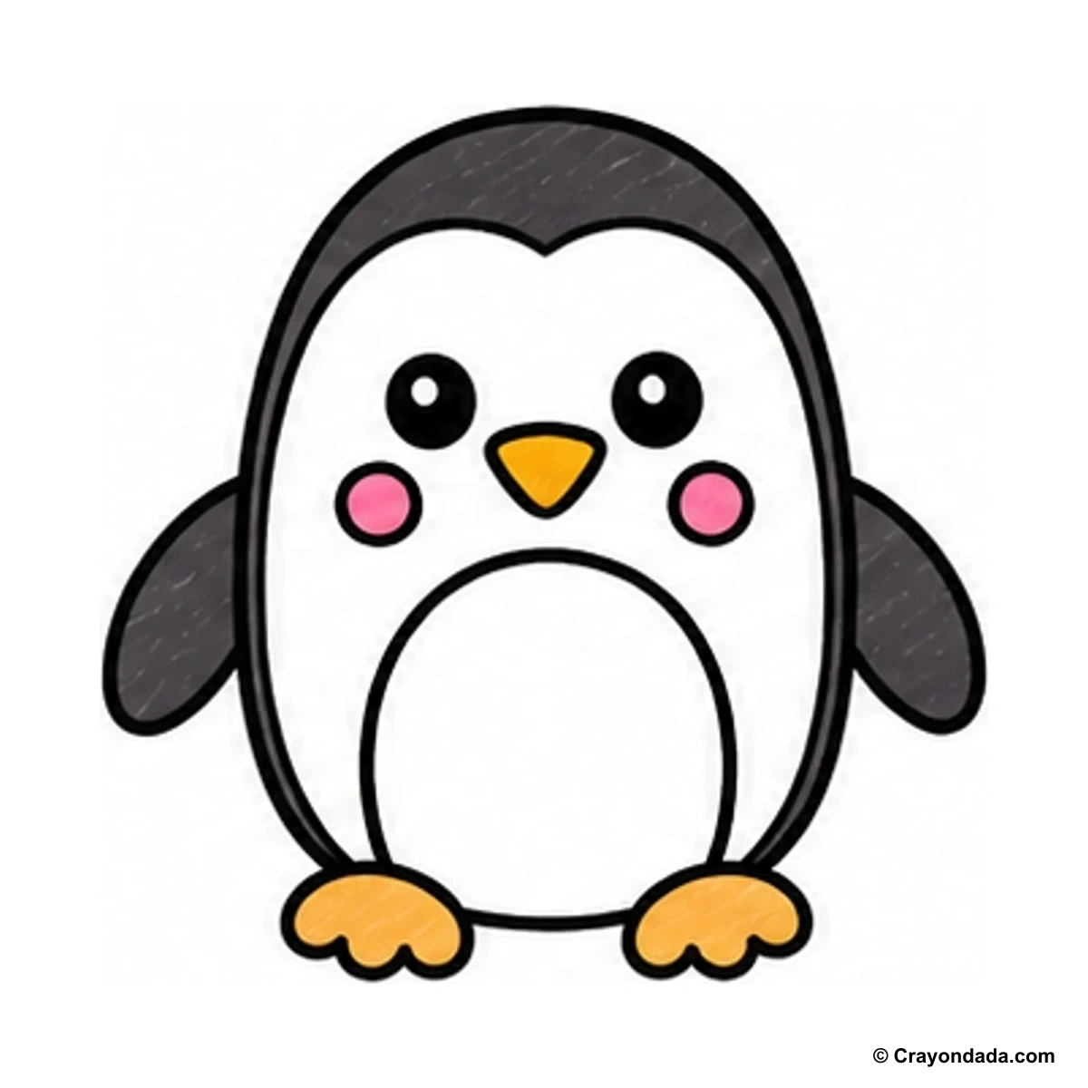 How to Draw a Baby Penguin finished drawing