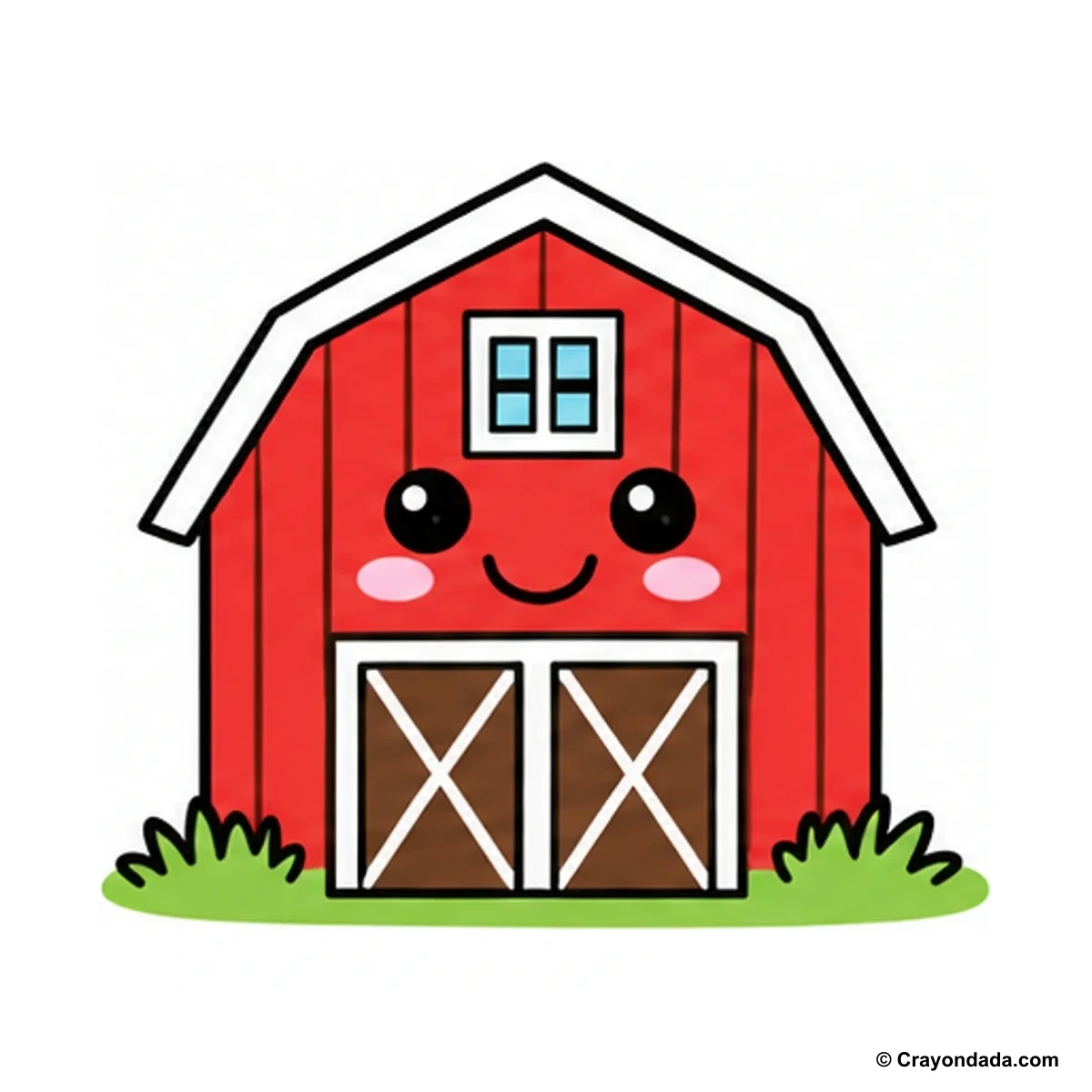 How to Draw a Barn House finished drawing