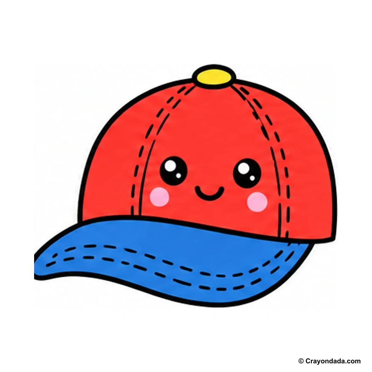 How to Draw a Baseball Cap finished drawing