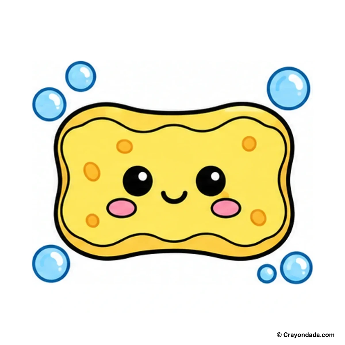 How to Draw a Bath Sponge finished drawing
