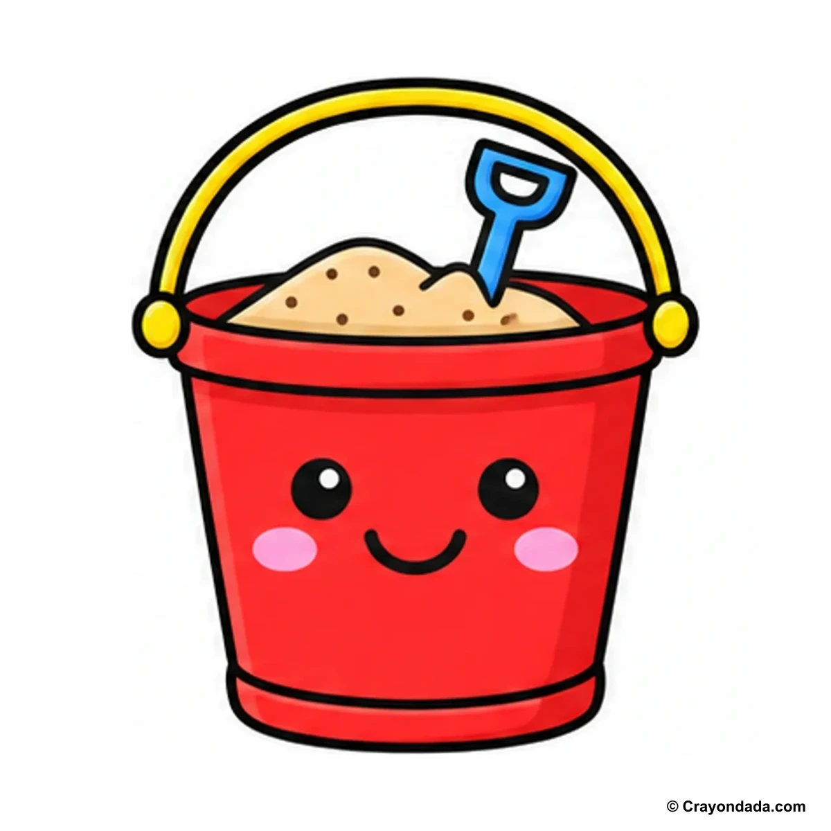 How to Draw a Beach Bucket finished drawing