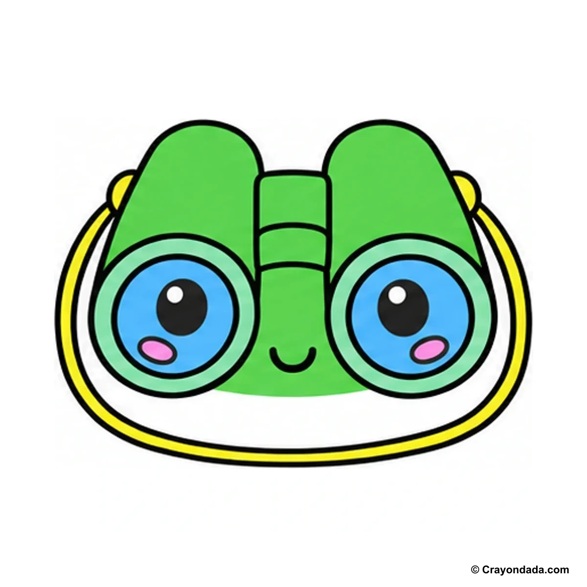 How to Draw Binoculars finished drawing