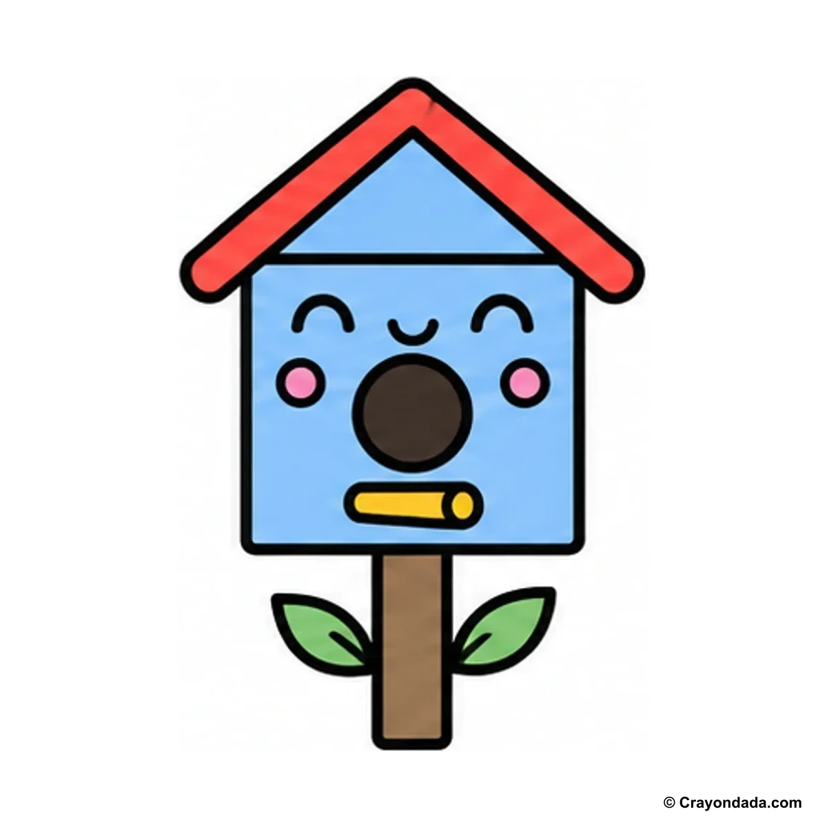How to Draw a Birdhouse finished drawing