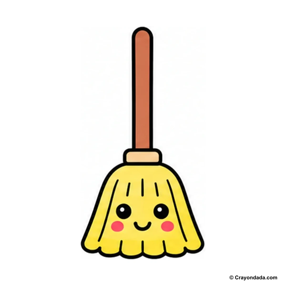 How to Draw a Broom finished drawing