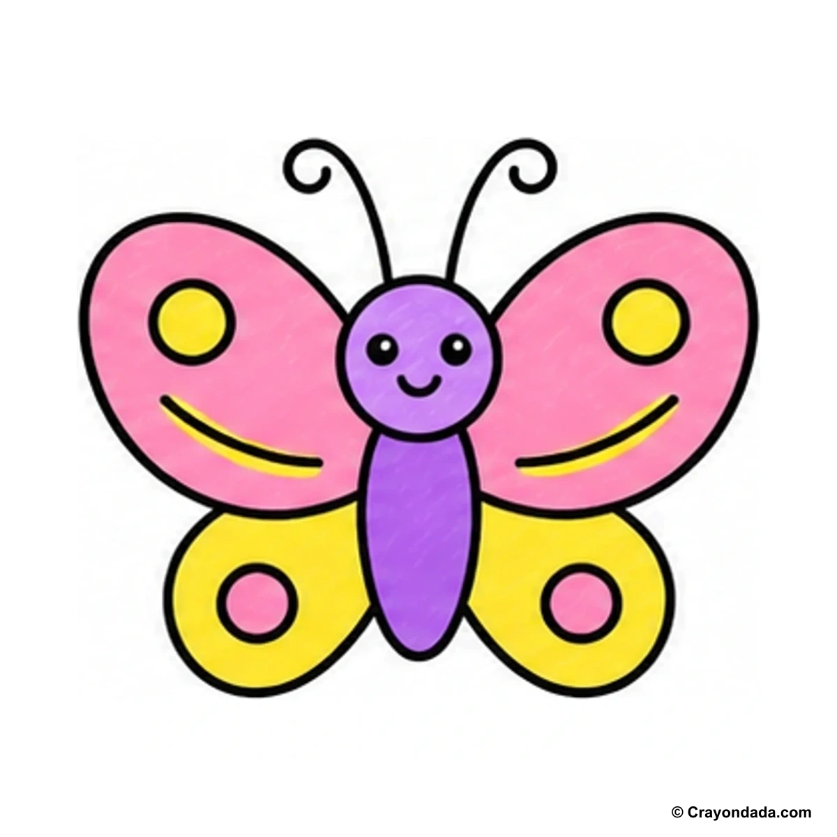 How to Draw a Butterfly finished drawing