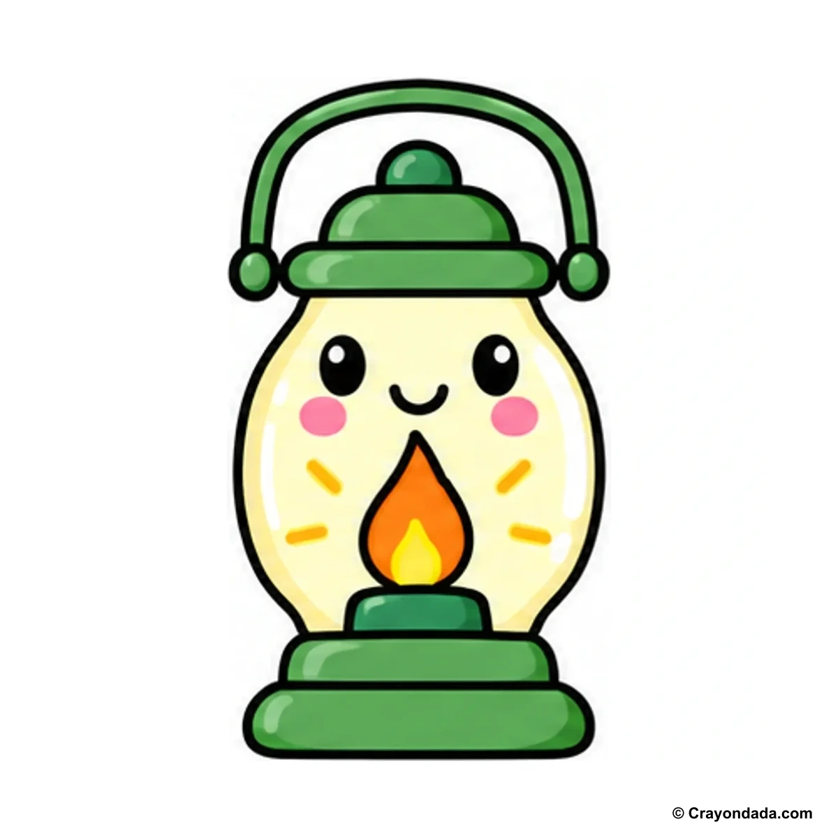 How to Draw a Camping Lantern finished drawing
