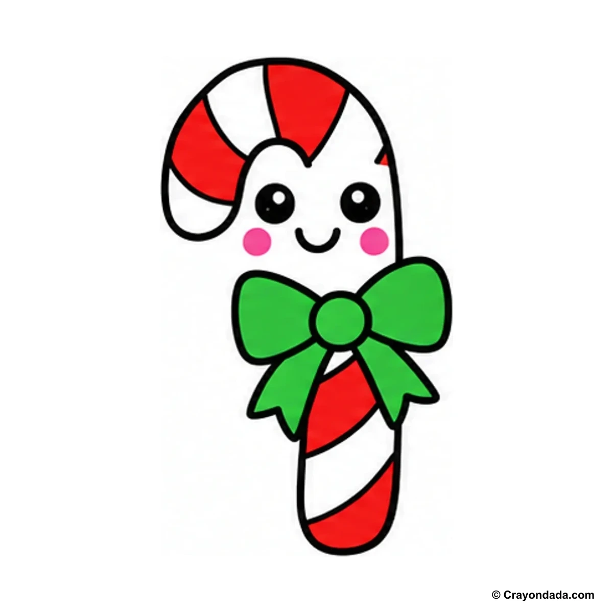 How to Draw a Candy Cane finished drawing