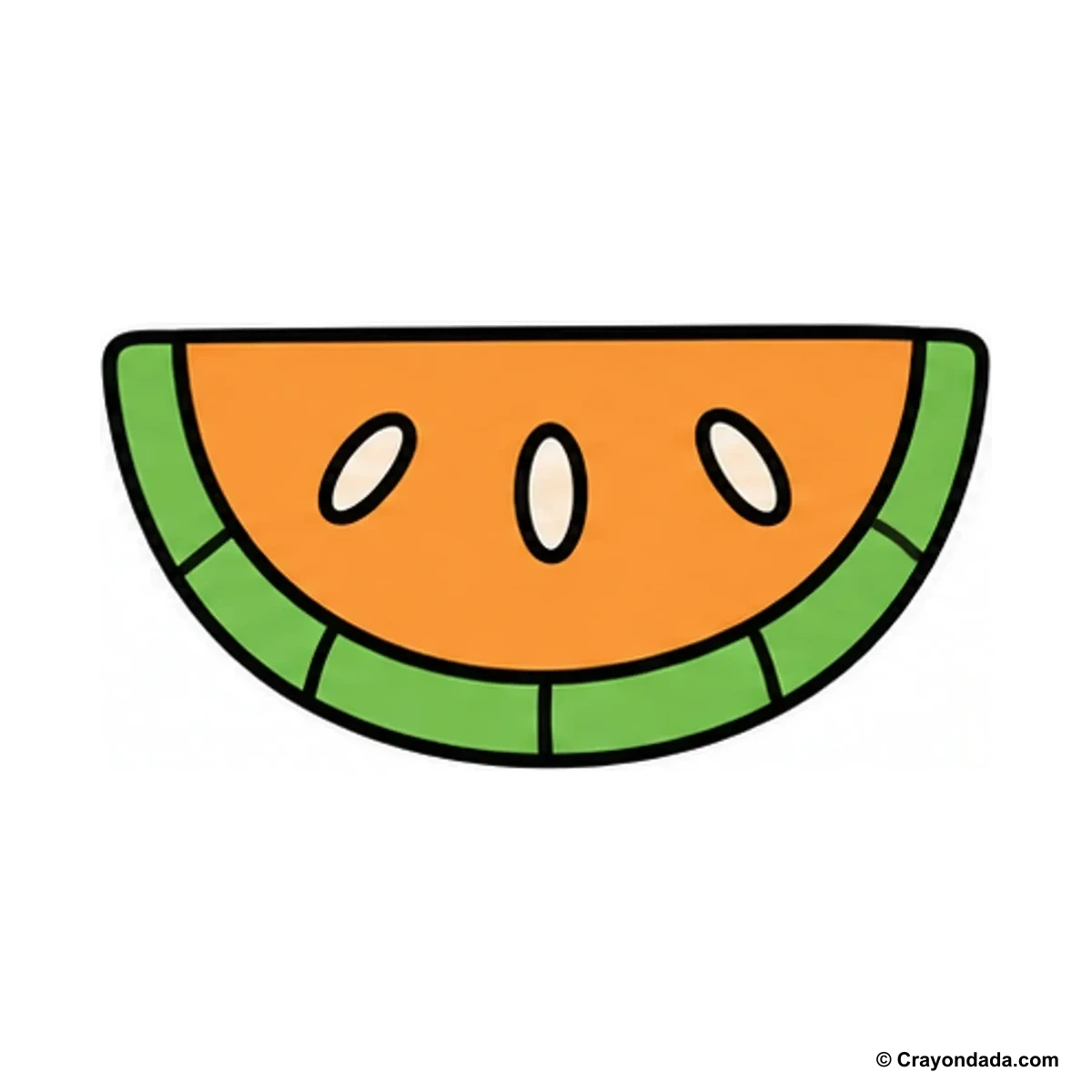 How to Draw a Cantaloupe Slice finished drawing