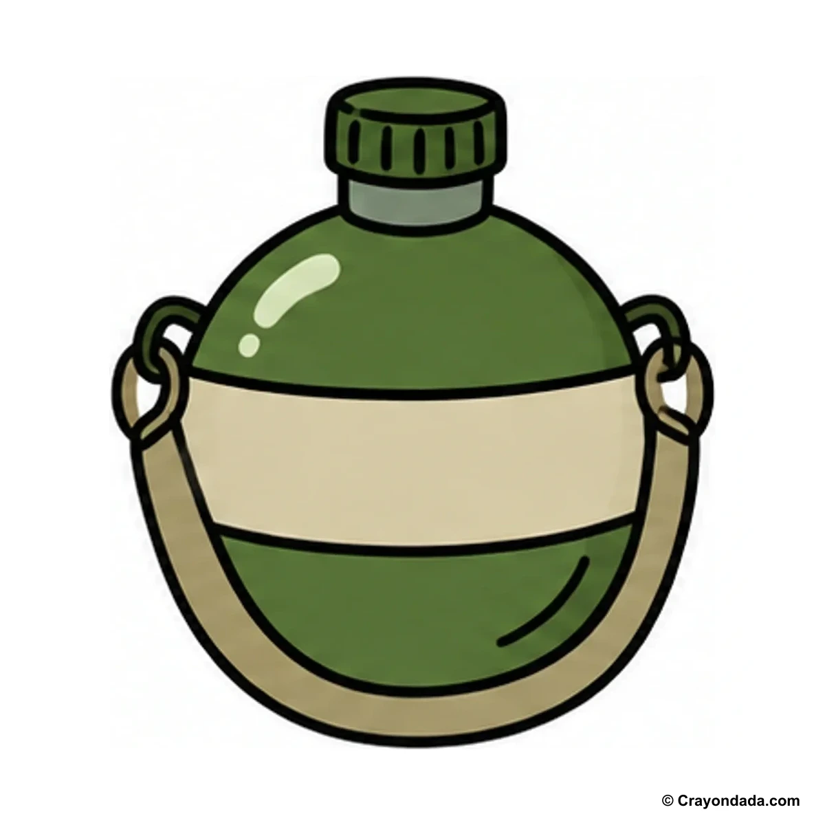 How to Draw a Canteen finished drawing