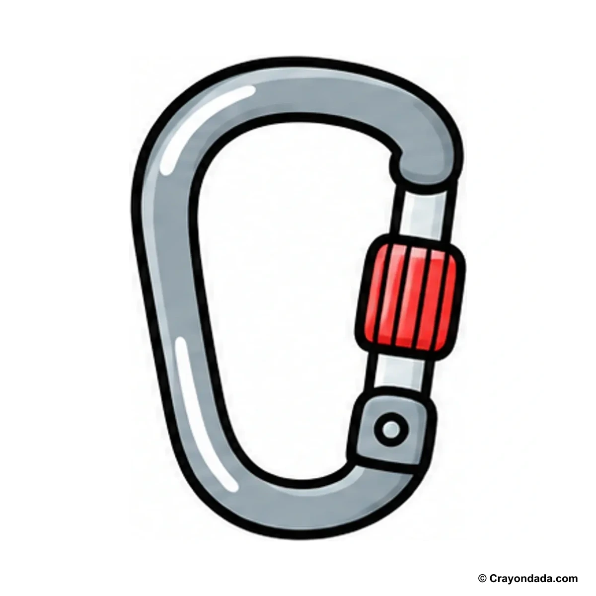 How to Draw a Carabiner finished drawing