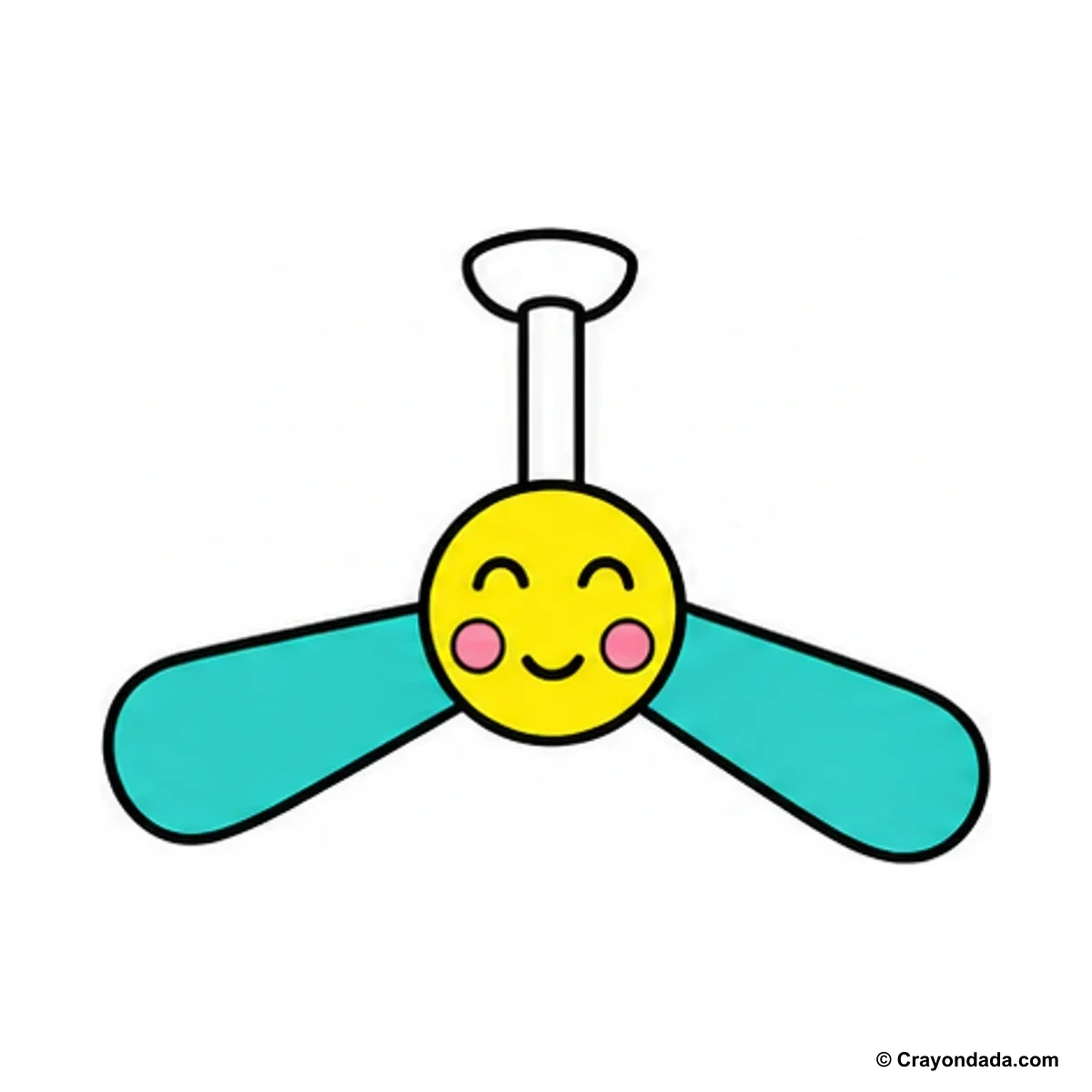 How to Draw a Ceiling Fan finished drawing
