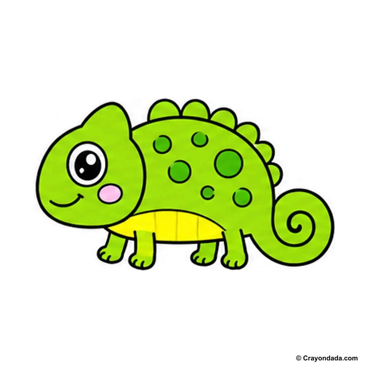 How to Draw a Chameleon finished drawing