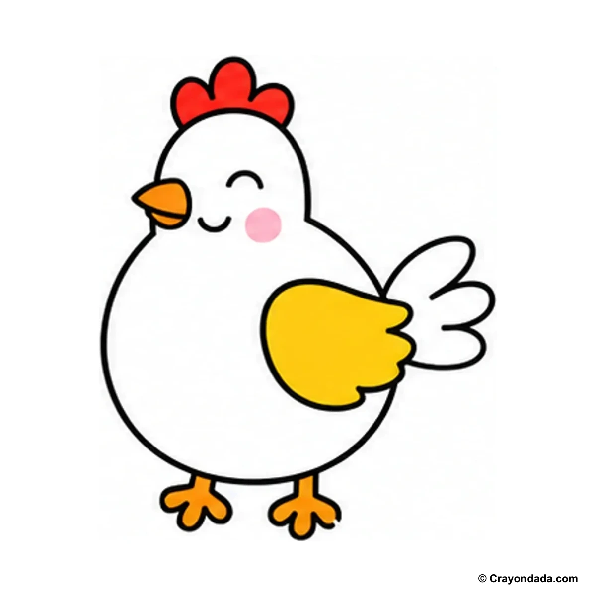 How to Draw a Chicken finished drawing