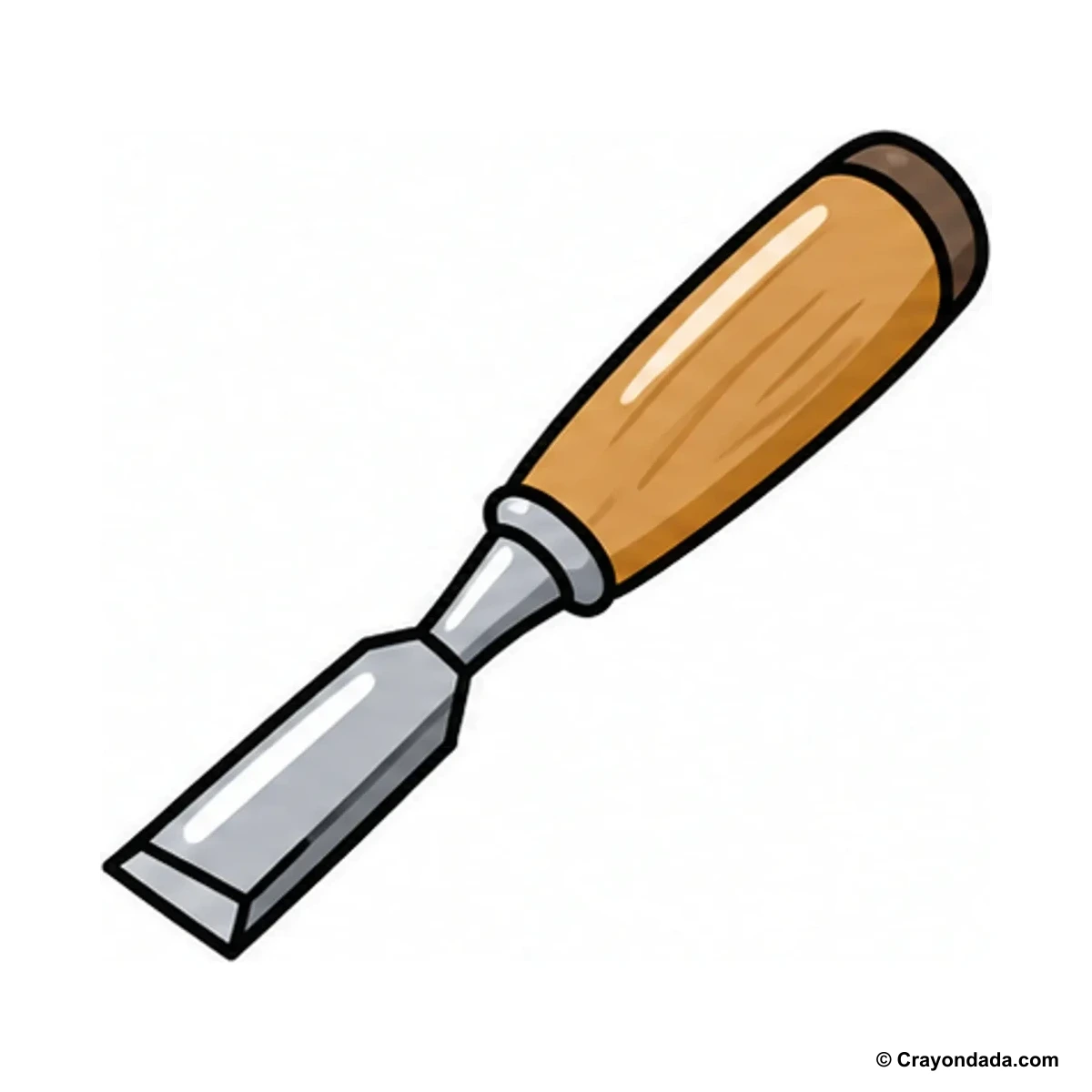 How to Draw a Chisel finished drawing