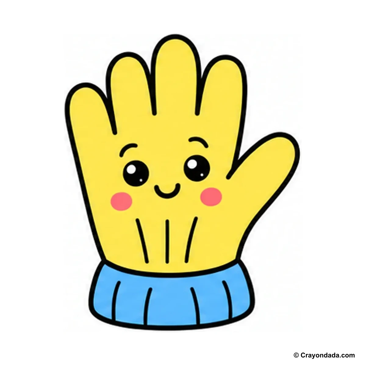 How to Draw a Cleaning Glove finished drawing