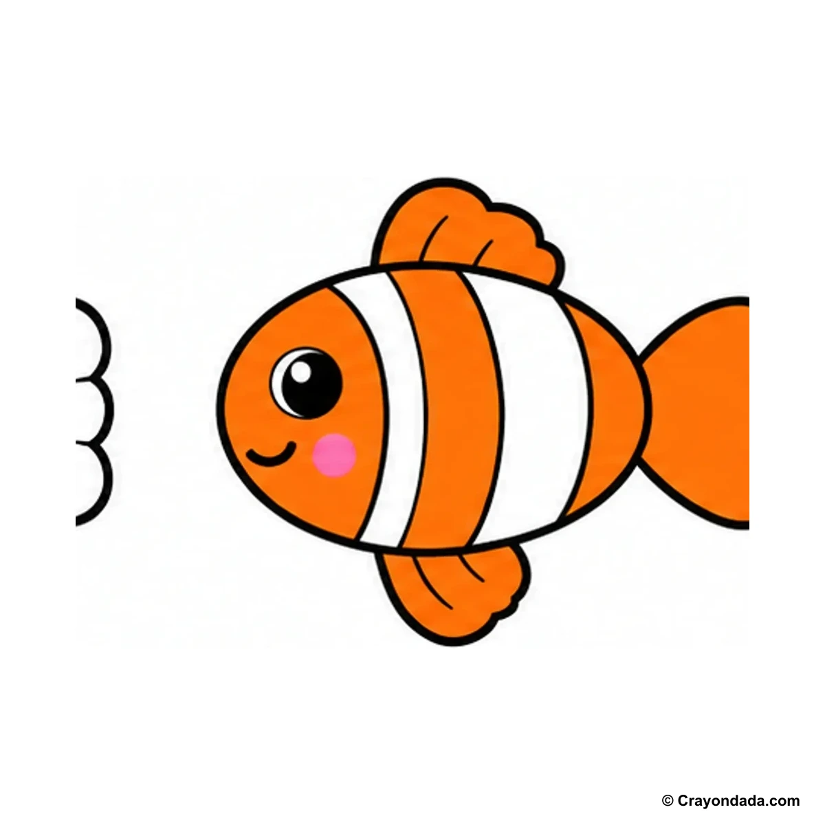 How to Draw a Clown Fish finished drawing
