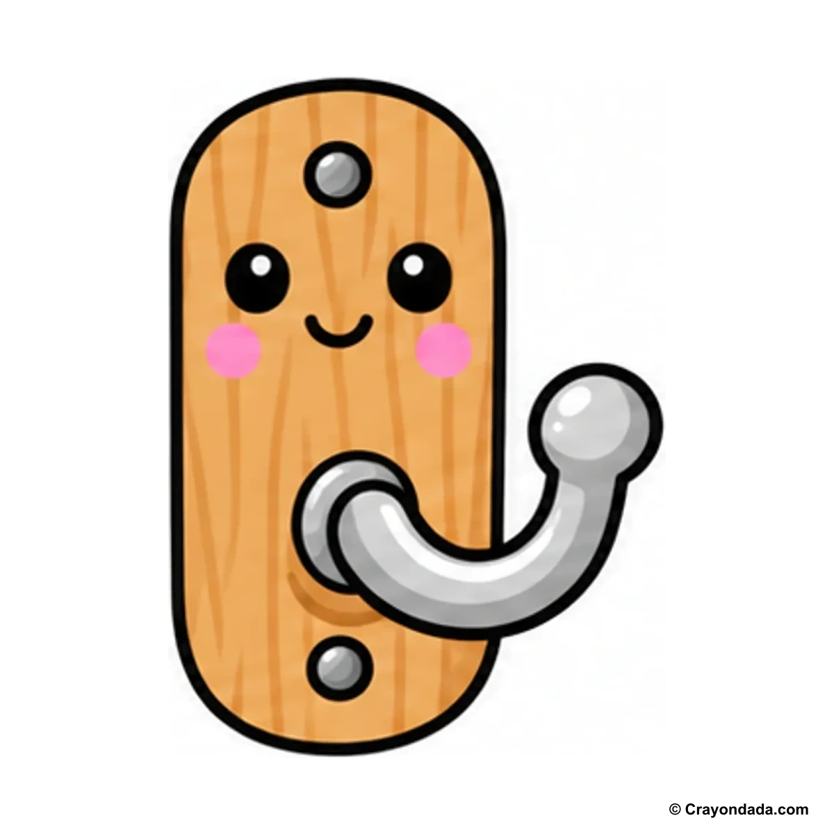 How to Draw a Coat Hook finished drawing