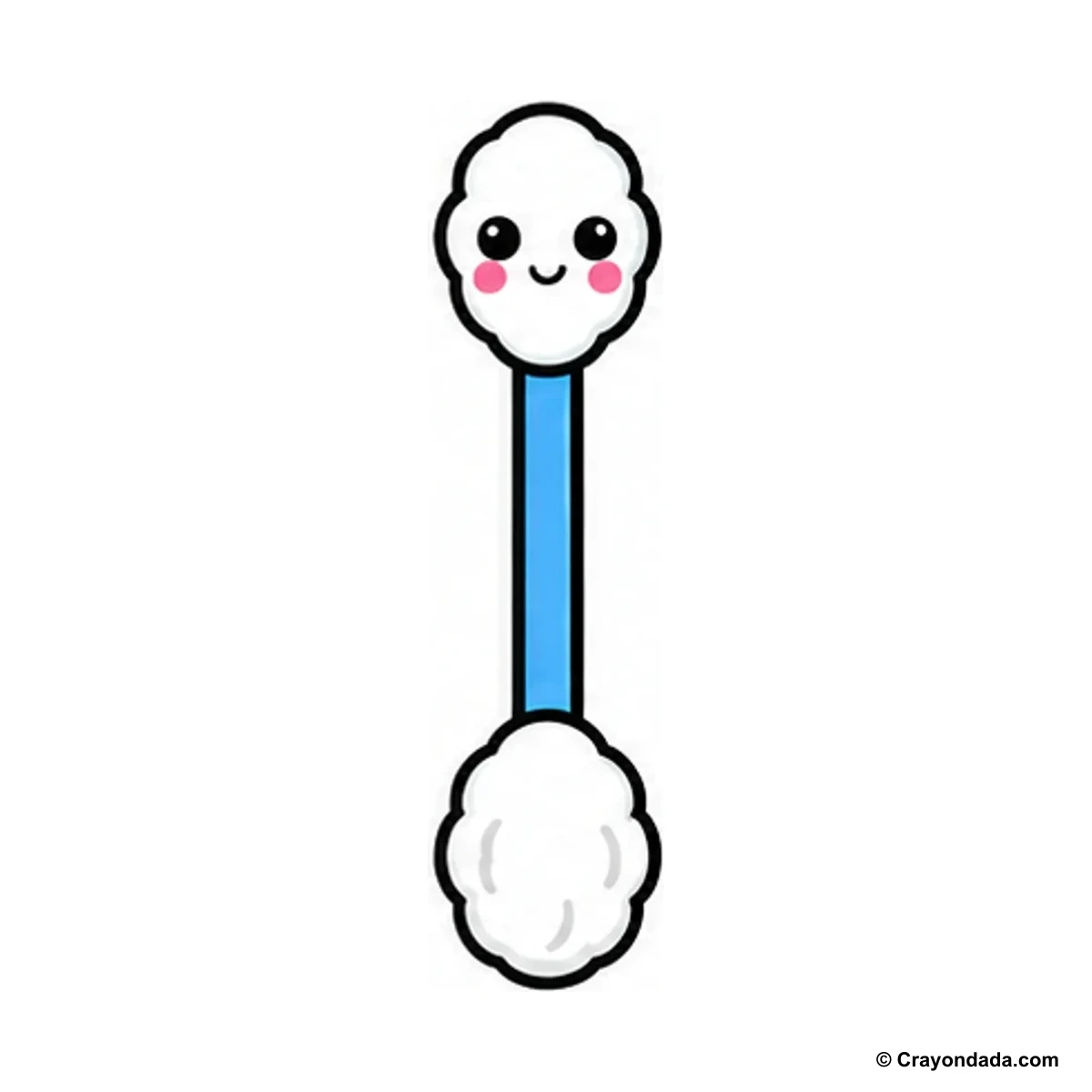 How to Draw a Cotton Swab finished drawing