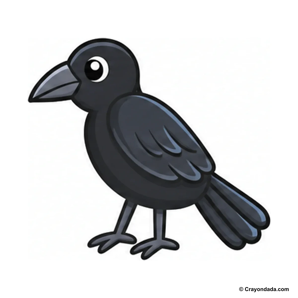 How to Draw a Crow finished drawing