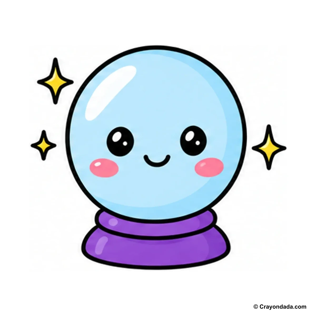 How to Draw a Crystal Ball finished drawing