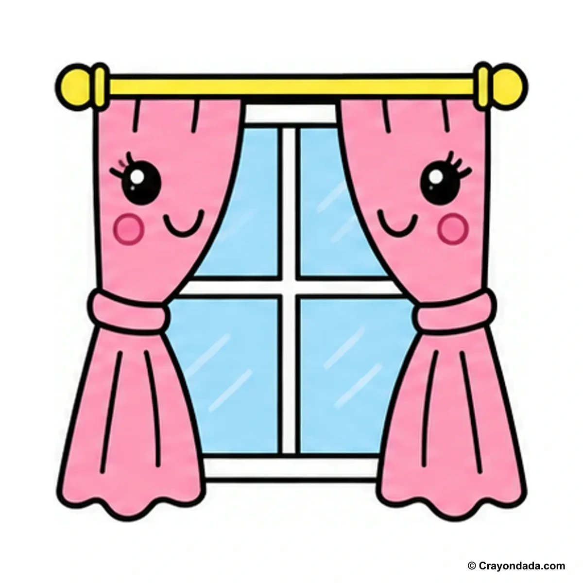 How to Draw a Curtain finished drawing