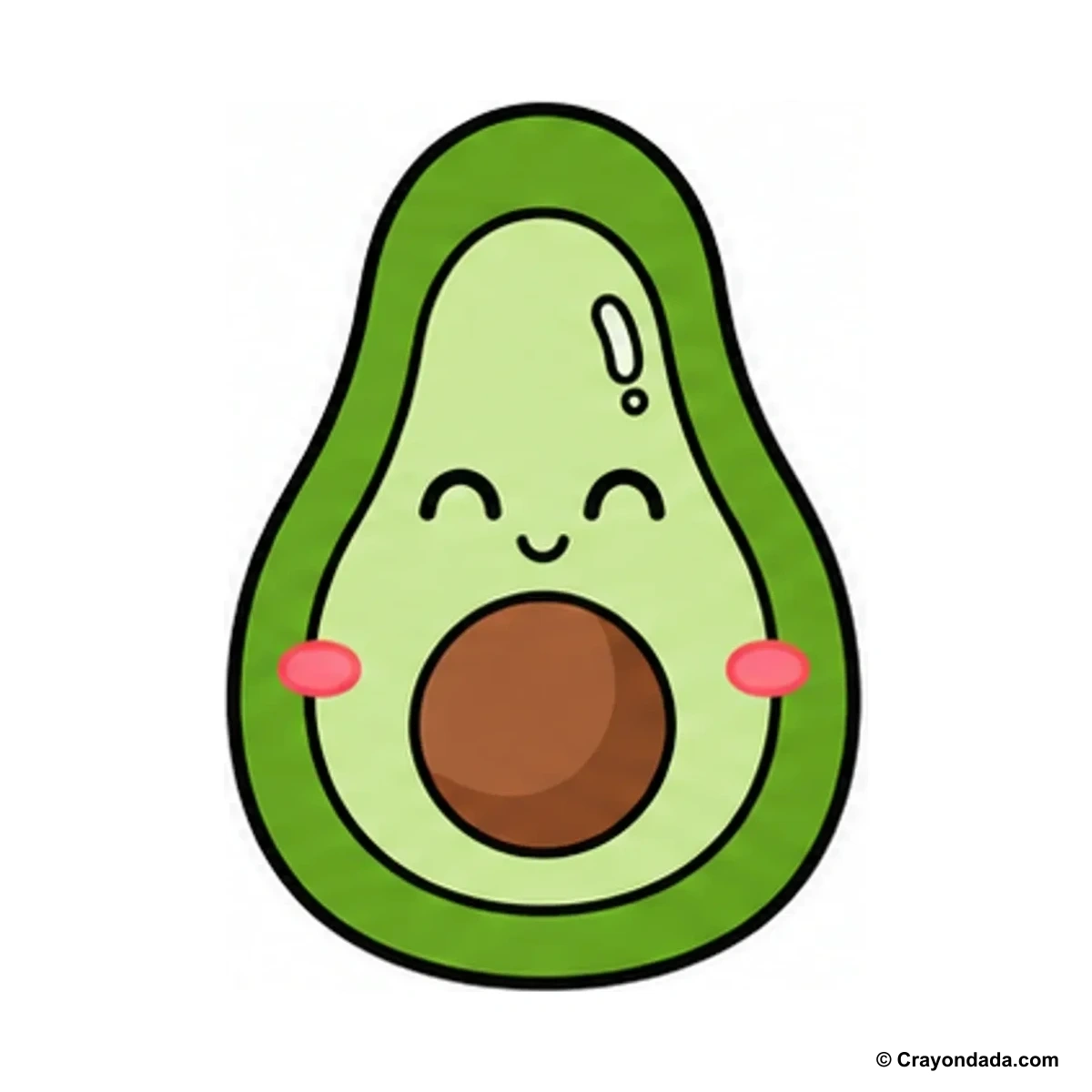 How to Draw a Cute Avocado finished drawing