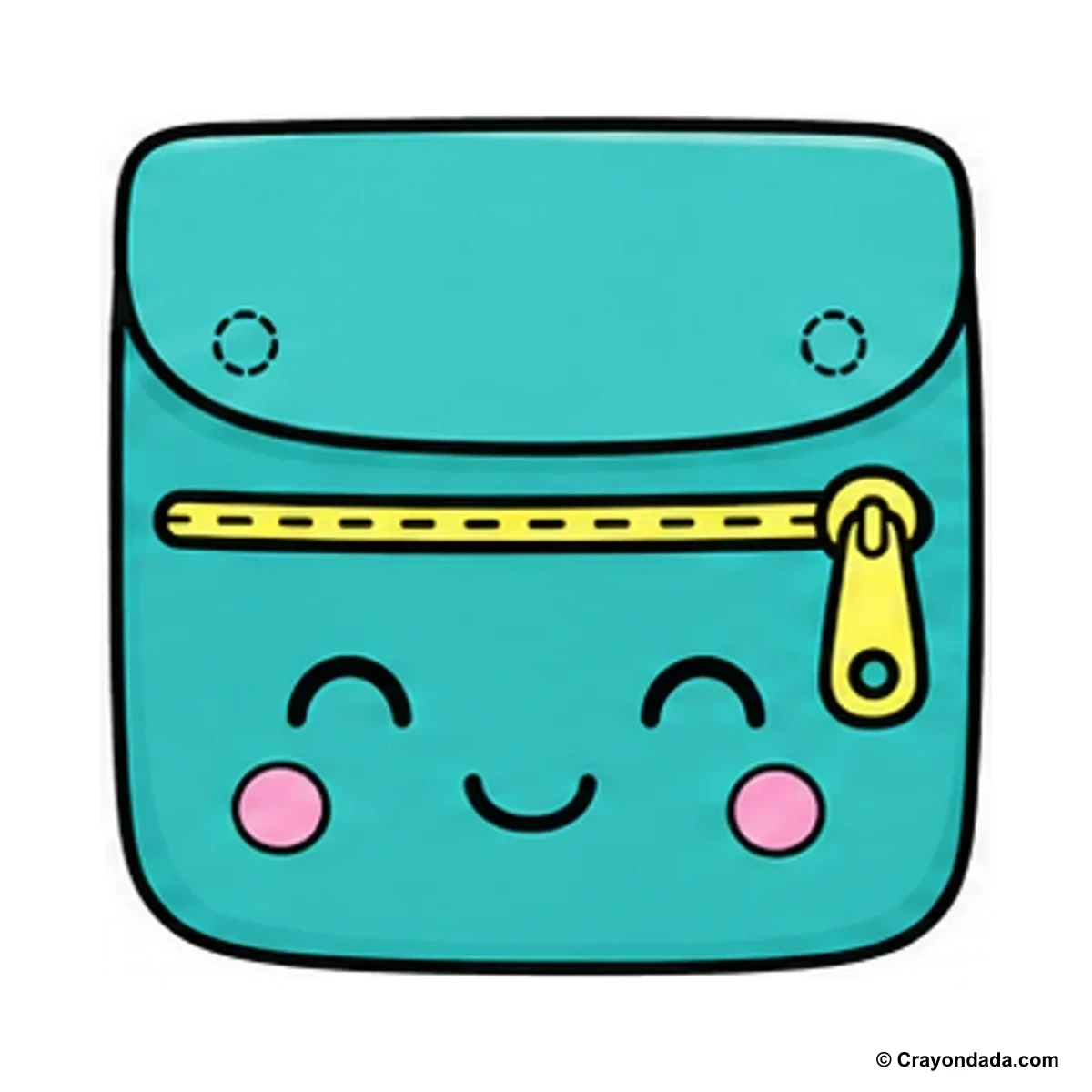 How to Draw a Cute Backpack Pocket finished drawing