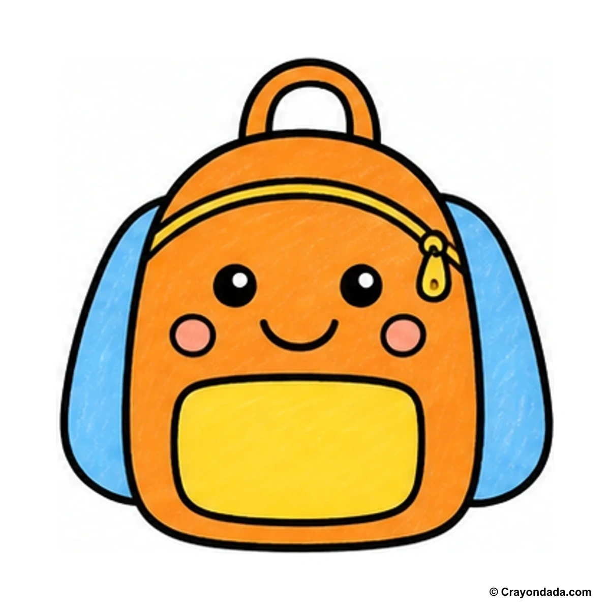 How to Draw a Cute Backpack finished drawing