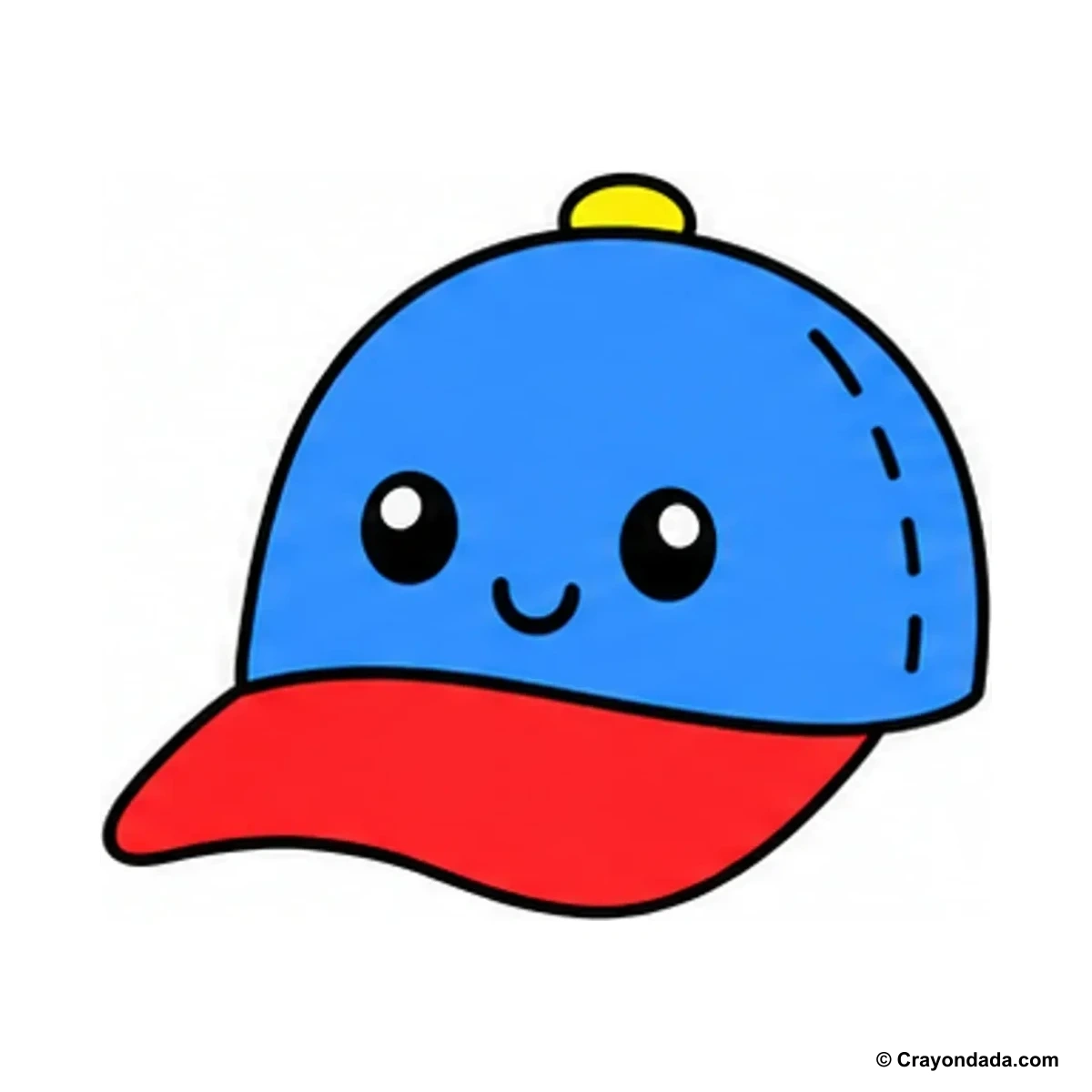 How to Draw a Cute Baseball Cap finished drawing