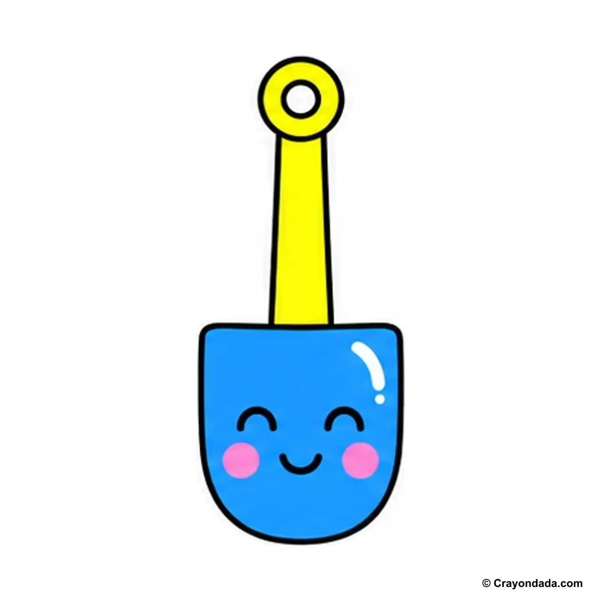 How to Draw a Cute Beach Shovel finished drawing