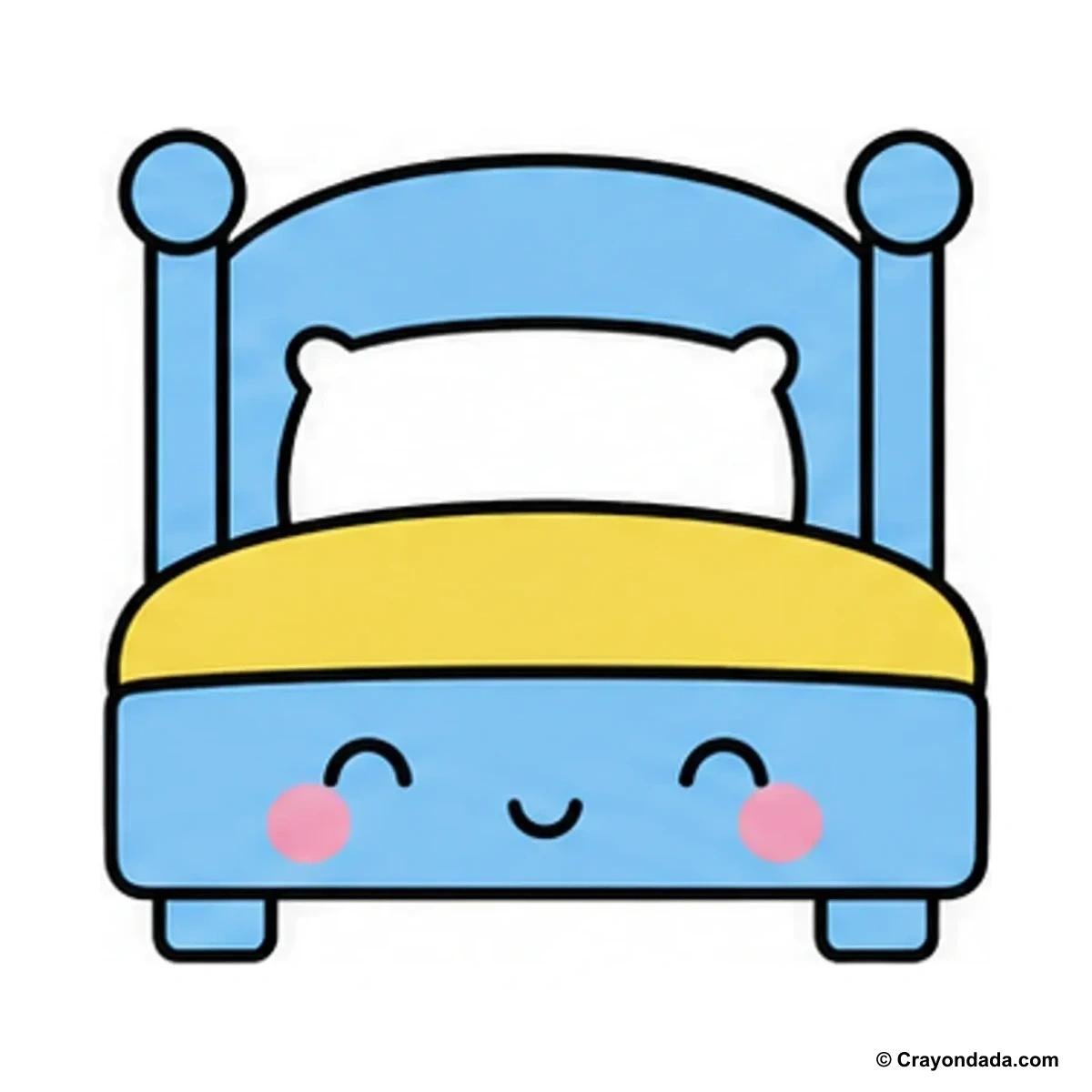How to Draw a Cute Bed finished drawing