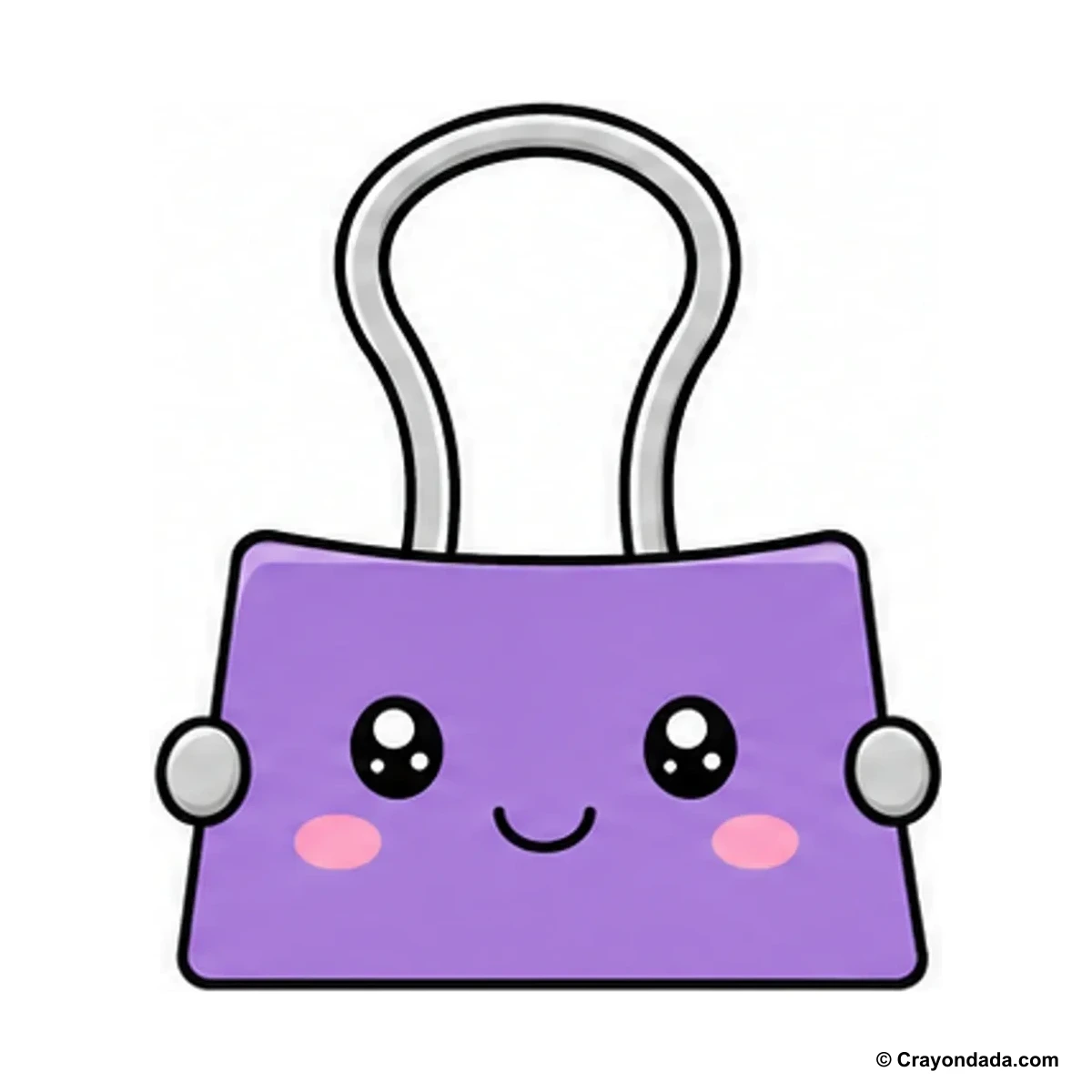 How to Draw a Cute Binder Clip finished drawing