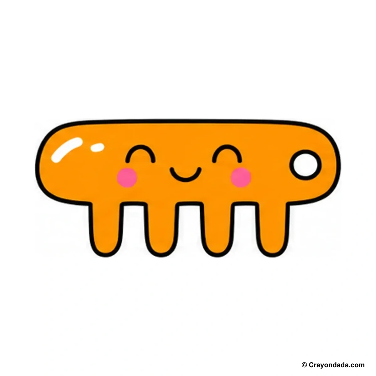 How to Draw a Cute Comb finished drawing