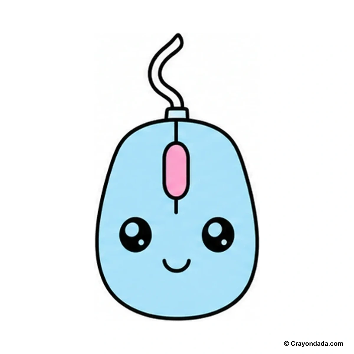 How to Draw a Cute Computer Mouse finished drawing