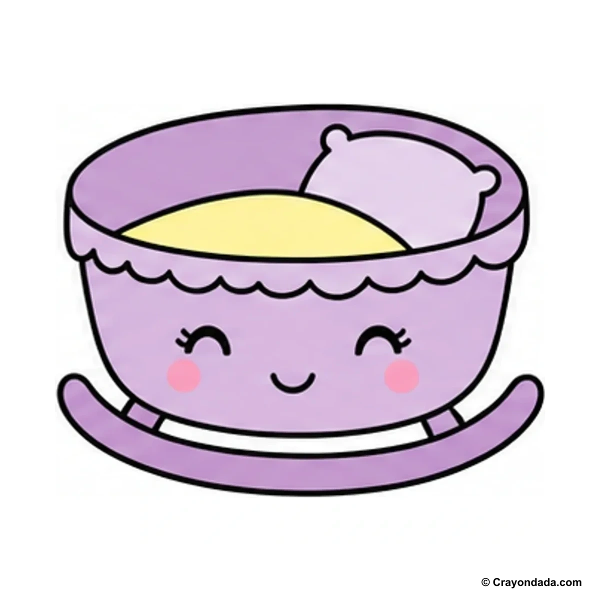 How to Draw a Cute Cradle finished drawing